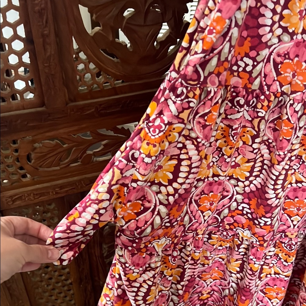 Old Navy Pink and Orange Floral Dress size XL - Picture 5 of 7